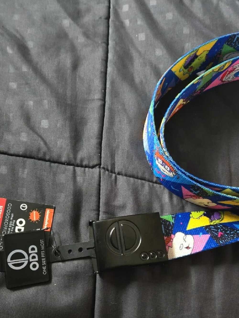 Nickelodeon Blue Cartoon Graphic Web Belt with Black Buckle